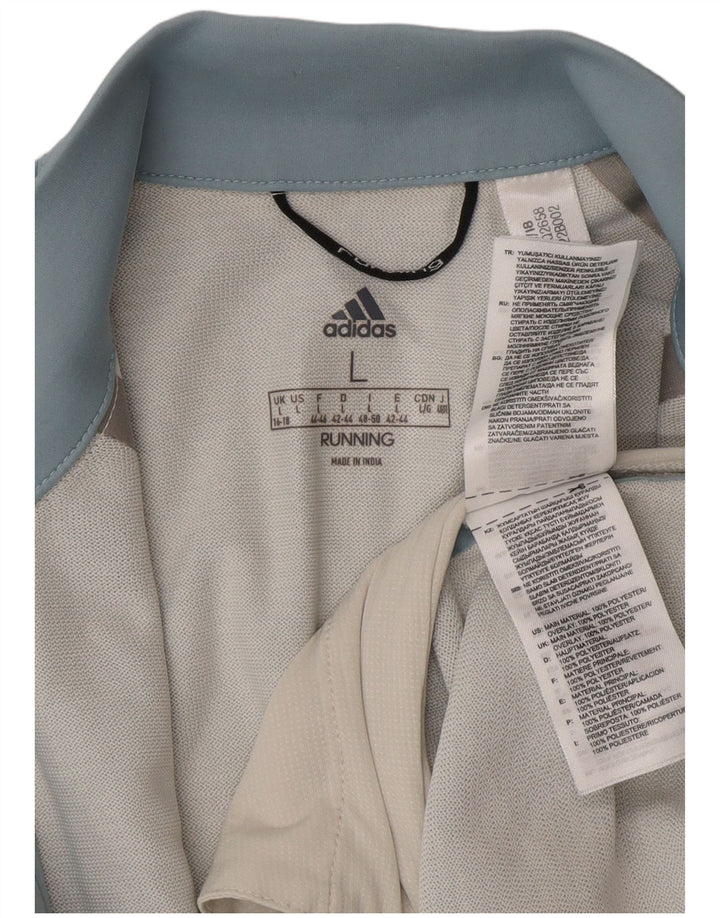 Damska bluza dresowa Adidas z rękawem 3/4, UK 16/18, duża, niebieska, poliester