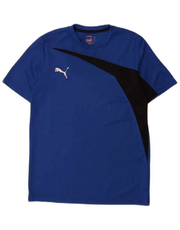 Puma Mens T-Shirt Top Small Blue Colourblock