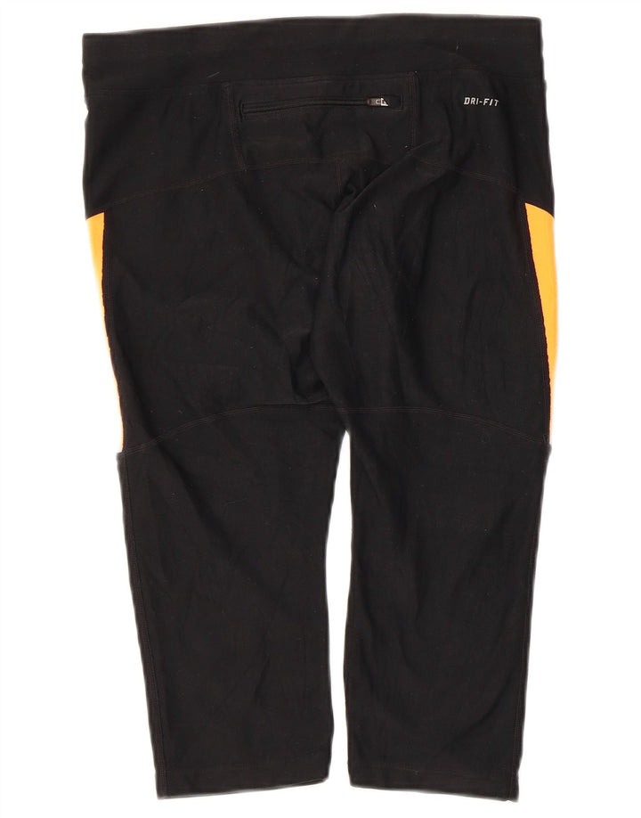 Damskie legginsy NIKE Dri Fit Capri UK 14, średni czarny, blok kolorów