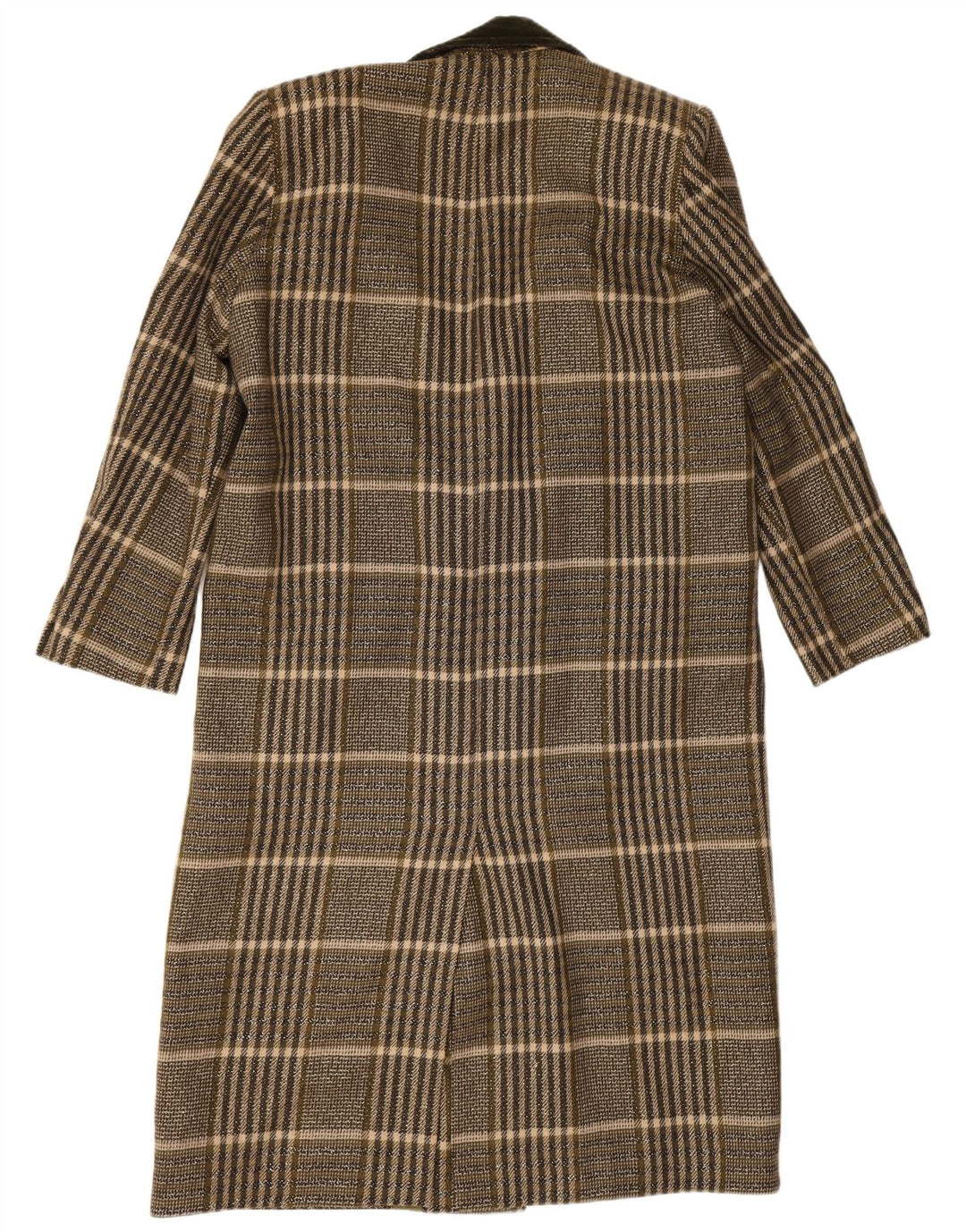 Vintage damski płaszcz oversize UK 14 Medium Khaki Check