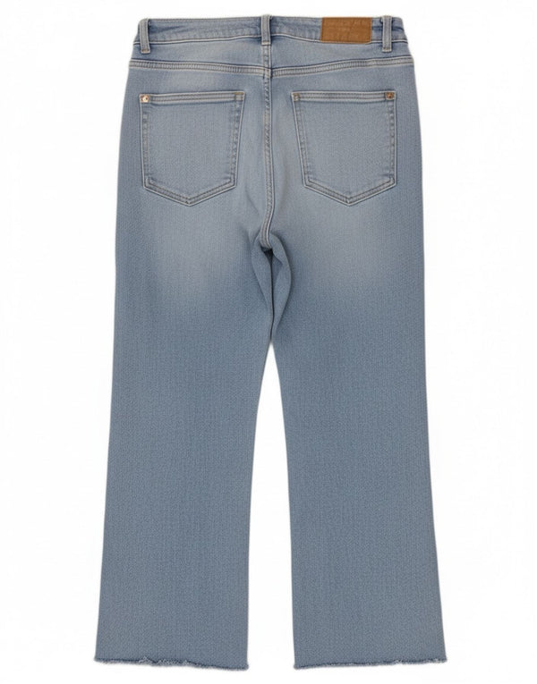 Damskie jeansy Zara z wysokim stanem, przycięte, EU 38, małe, W28 L25, niebieska bawełna