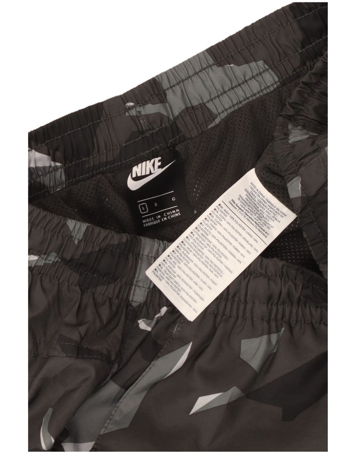 Męskie spodenki sportowe Nike, duże, szare, kamuflaż, poliester
