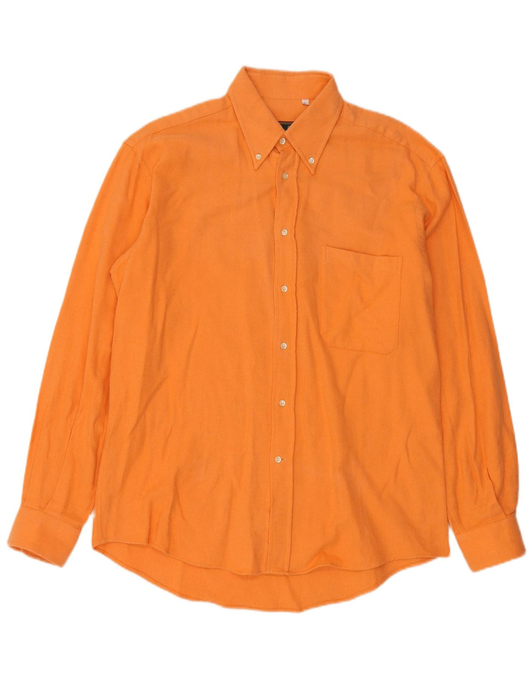 CORNELIANI Męska koszula flanelowa, duża, pomarańczowa, bawełniana