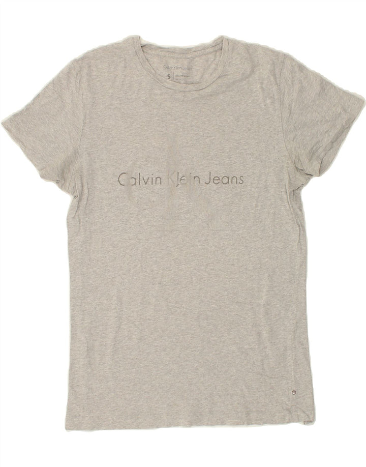 CALVIN KLEIN Mens Graphic T-Shirt Top Small Grey Vintage Calvin Klein and Second-Hand Calvin Klein from Messina Hembry 
