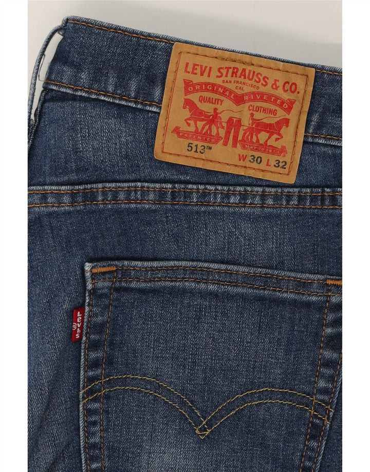 Męskie jeansy Levi's 513 Slim W30 L32 Niebieska bawełna