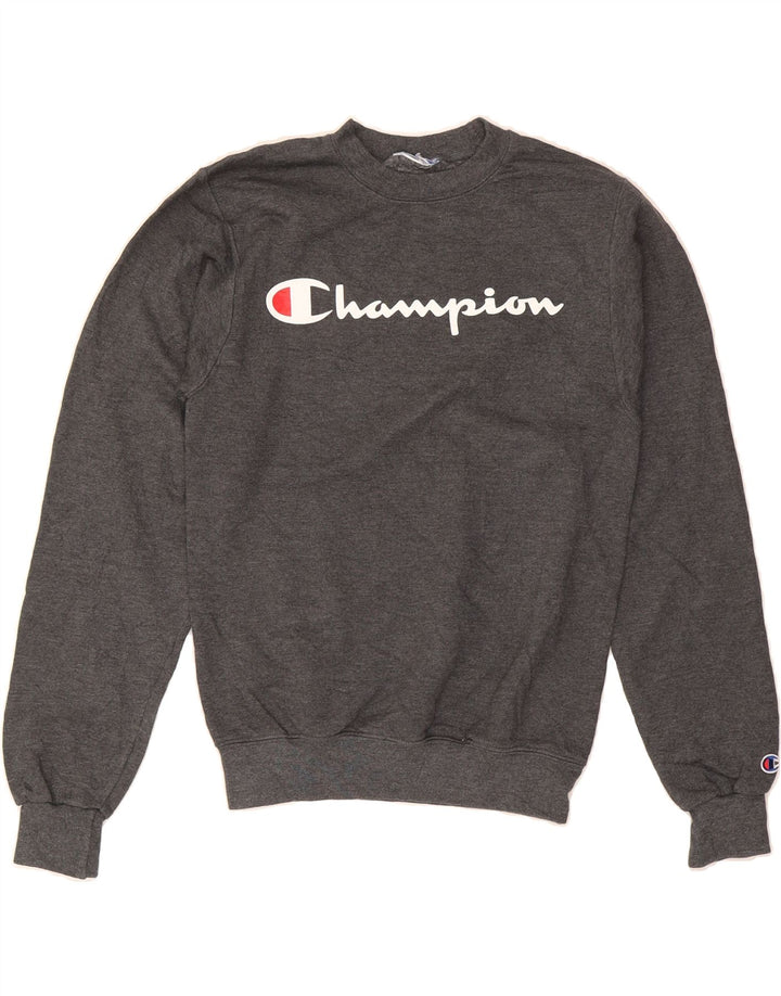 CHAMPION Mens Graphic Sweatshirt Jumper XS Grey Vintage Champion and Second-Hand Champion from Messina Hembry 