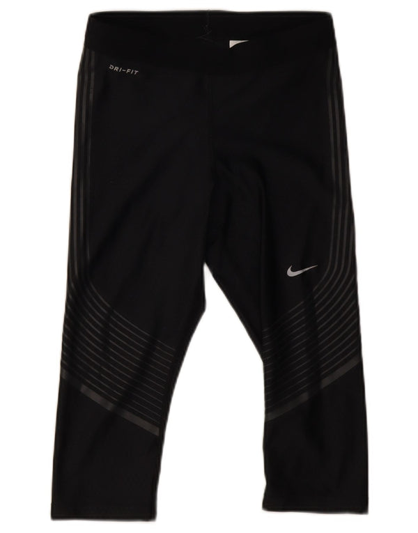 Damskie legginsy Nike Dri Fit Geometrical Capri UK 4 XS, czarny poliester