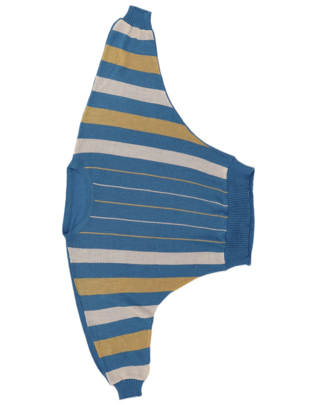 Damski sweter VINTAGE z dekoltem w kształcie łódki w kształcie nietoperza IT 40 w małe niebieskie paski