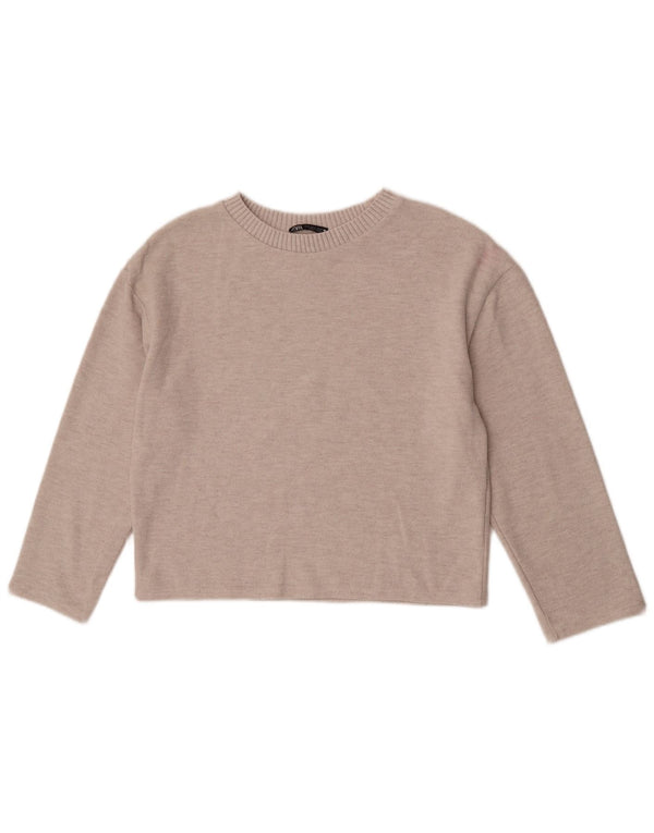 Damski sweter Zara Crop 3/4 z dekoltem w łódkę UK 10 Small Beige