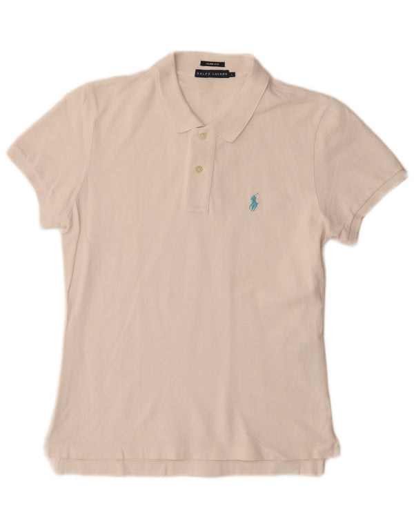 Męska koszulka polo Ralph Lauren Slim Fit, duża, biała, bawełniana
