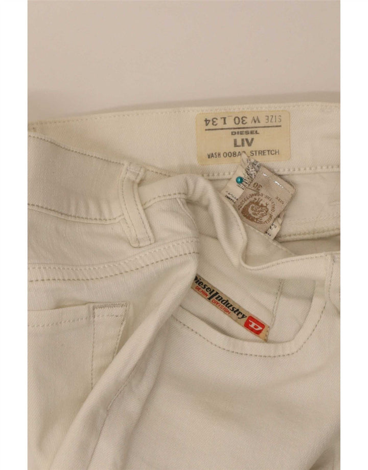 Damskie jeansy Diesel Liv Slim W30 L34 Biała bawełna
