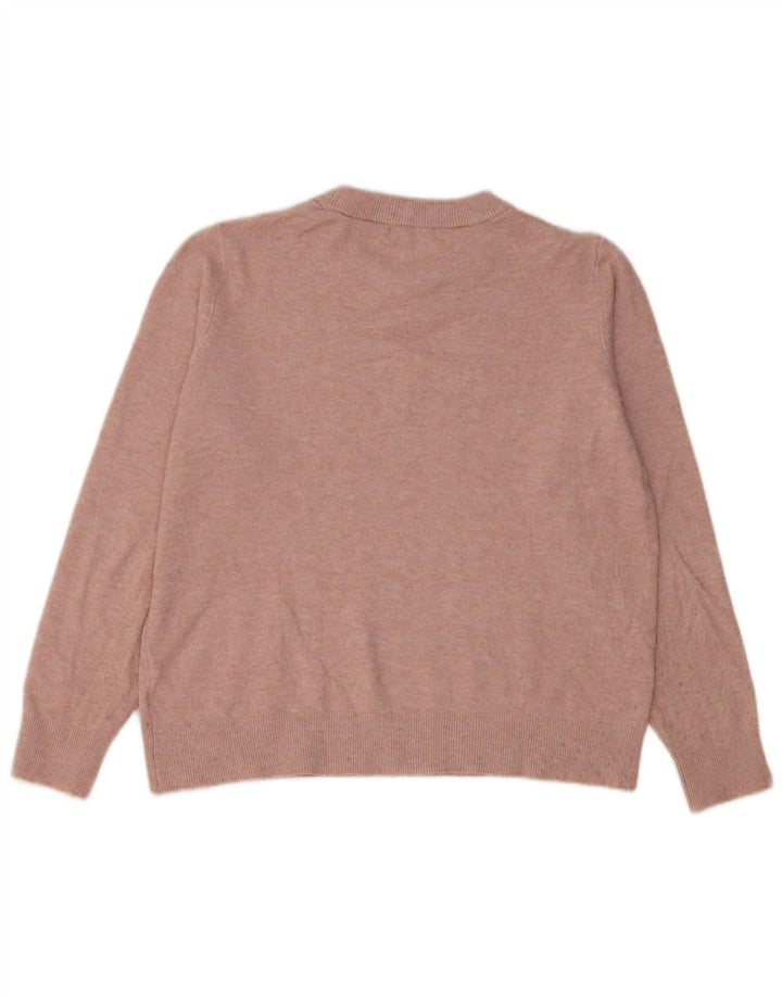 Marks & Spencer Damski sweter z okrągłym dekoltem, UK 14, średni różowy poliester