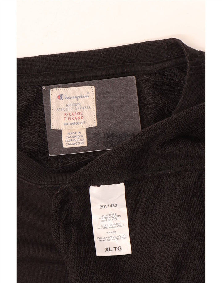 Męska bluza z grafiką CHAMPION XL, czarna, bawełniana
