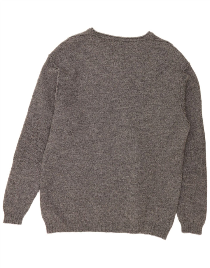 Męski sweter Sixty z dekoltem w kształcie litery V, 2XL, szara wełna