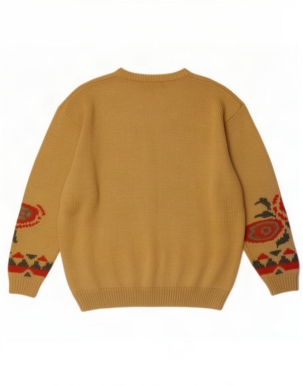 Toplike damski sweter z dekoltem w łódkę EU 46 XL, żółta wiskoza w kwiaty