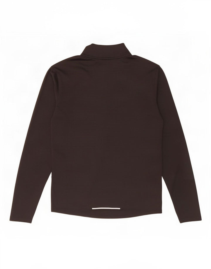 Męska koszulka Nike Dri Fit z zamkiem błyskawicznym i długim rękawem, średni czarny poliester