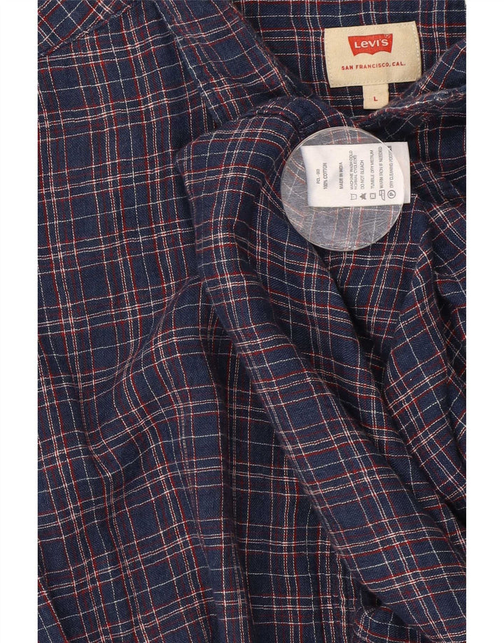 Koszula męska Levi's Slim Fit, duża, bawełniana w granatową kratę
