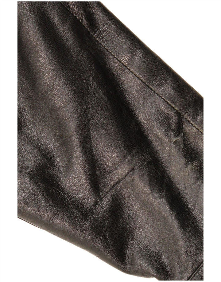 SCHILD Męska skórzana kurtka wojskowa UK 40, duża czarna skóra