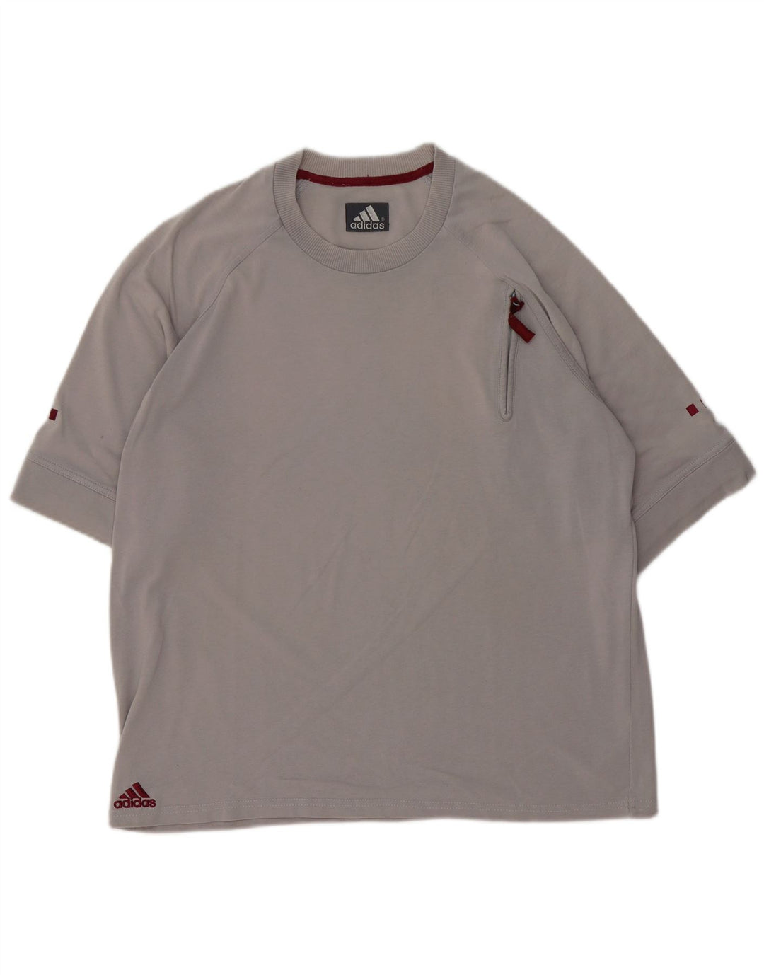 Adidas Męski T-shirt Top Duży Szary Bawełniany