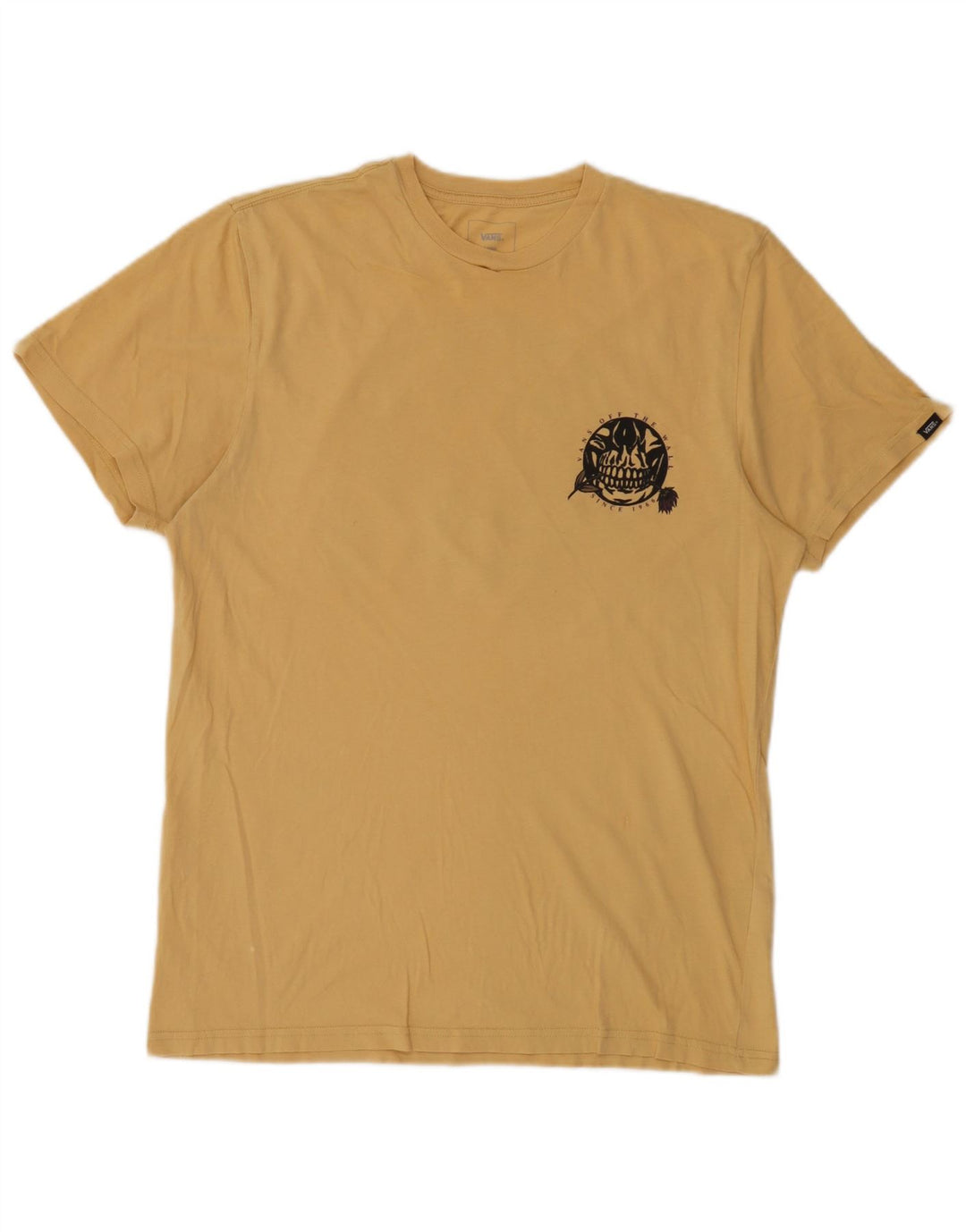 Męski T-shirt Vans Custom Fit z grafiką, duży, żółty, bawełniany