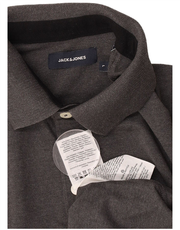 Męska koszulka polo Jack & Jones, duża, szara, bawełniana