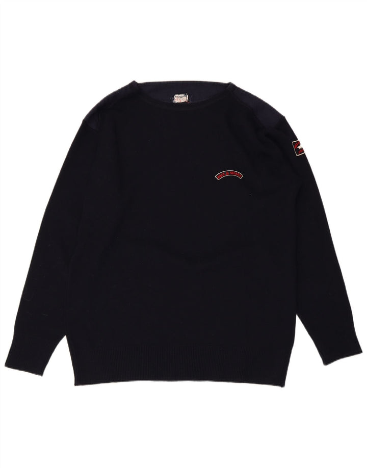 Męski sweter PAUL & SHARK z dekoltem w łódkę, średni granatowy wełniany