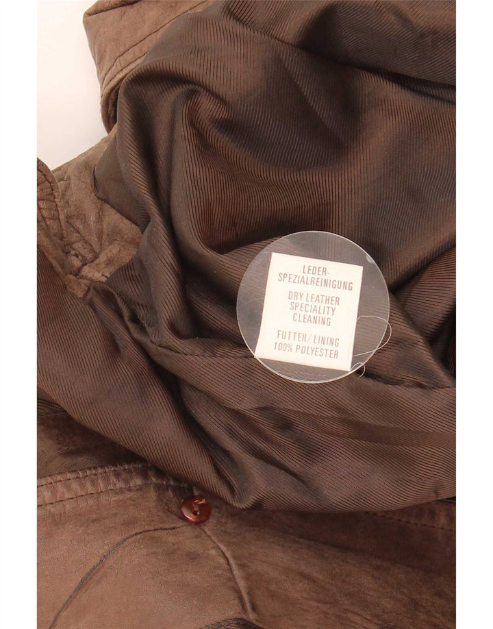 Vintage męska kamizelka skórzana IT 58 2XL brązowa