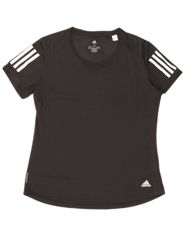 Damska koszulka ADIDAS Aeroready Top UK 12/14 Średni czarny poliester