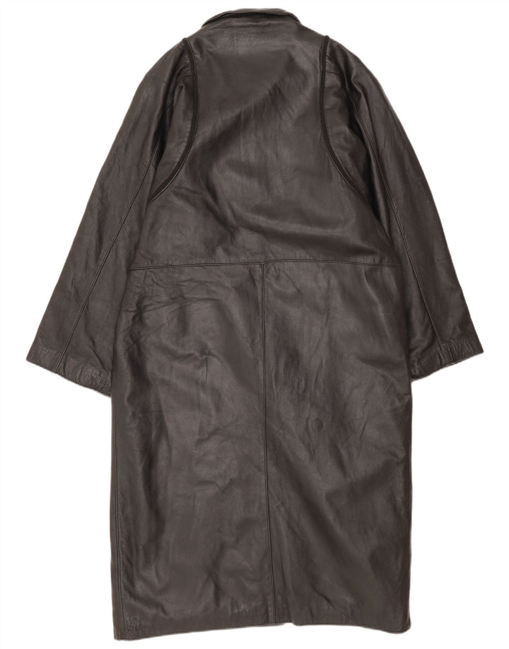 Vintage damski płaszcz skórzany UK 18 XL czarny