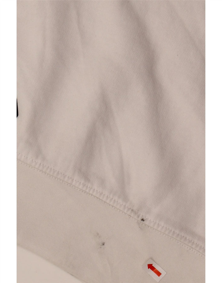 FILA Mens Graphic Hoodie Jumper Small White Cotton Vintage Fila and Second-Hand Fila from Messina Hembry 