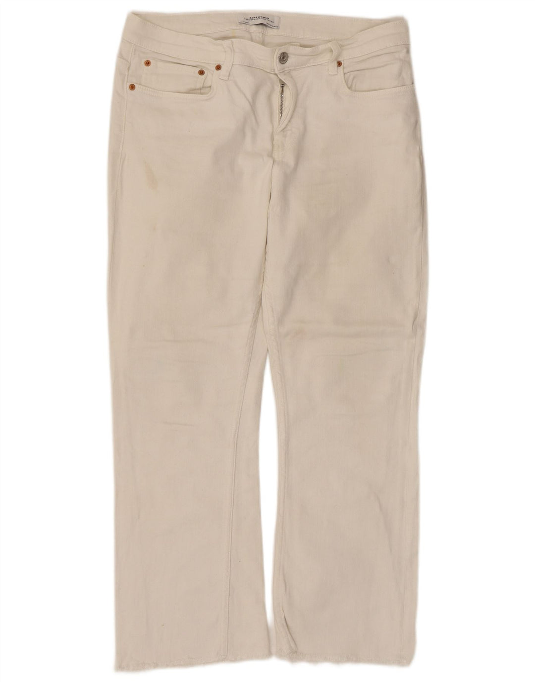 Damskie krótkie jeansy ZARA EU 40 Medium W30 L25 Biała bawełna