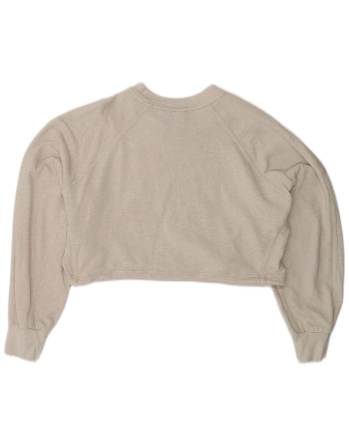 Damski sweter oversize ADIDAS Crop, UK 8/10, mały, szary, bawełniany