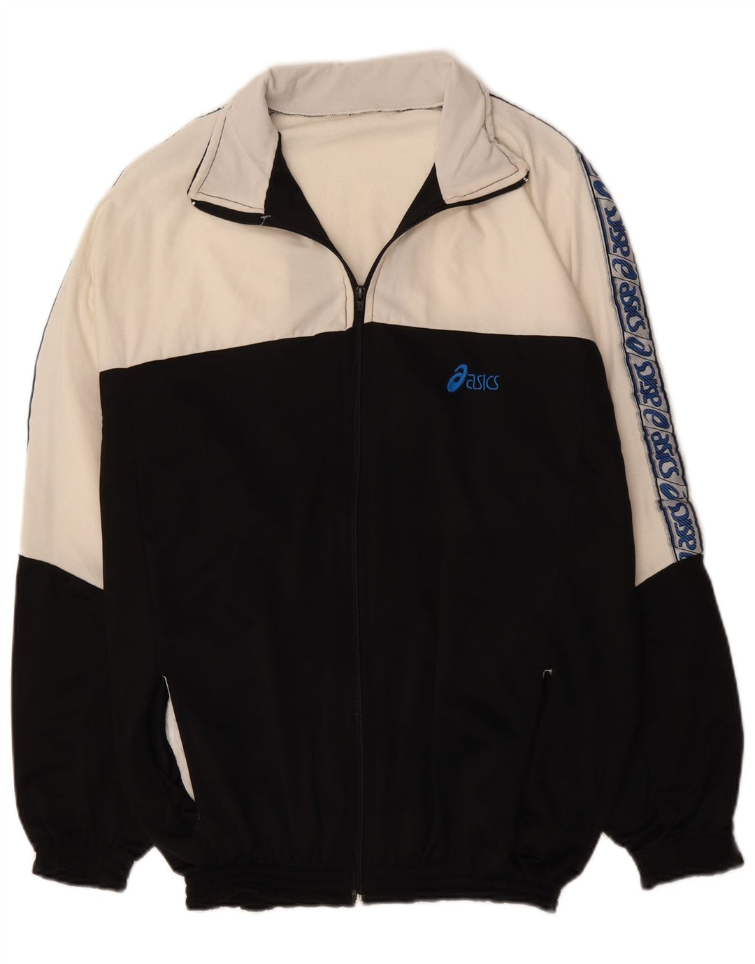 Męska kurtka dresowa ASICS z grafiką, duża, czarna, z blokami kolorów
