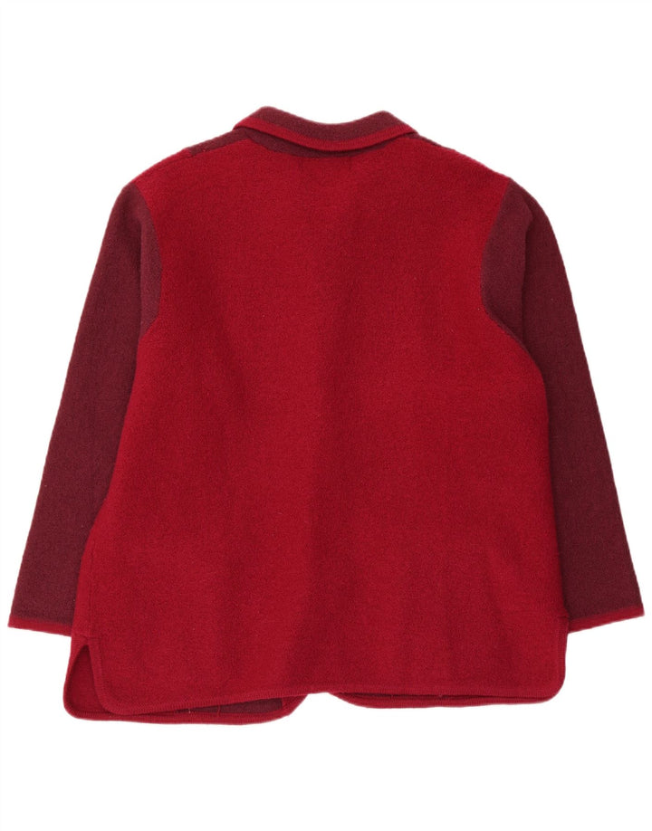 Damska marynarka CASAMIA o luźnym kroju UK 16, duży bordowy blok kolorów