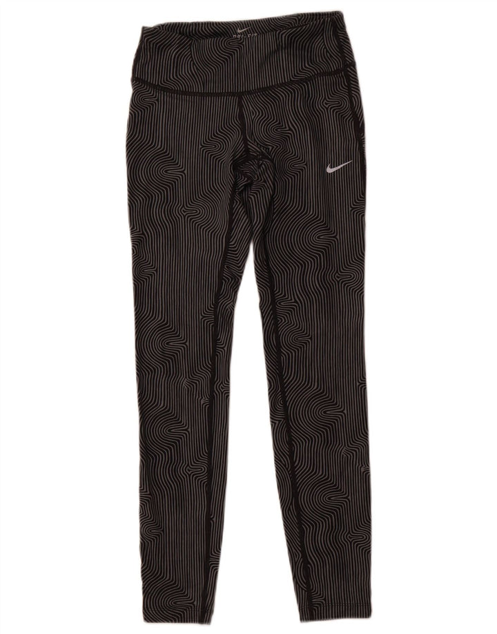 Damskie legginsy NIKE Dri Fit UK 6 XS w szare prążki