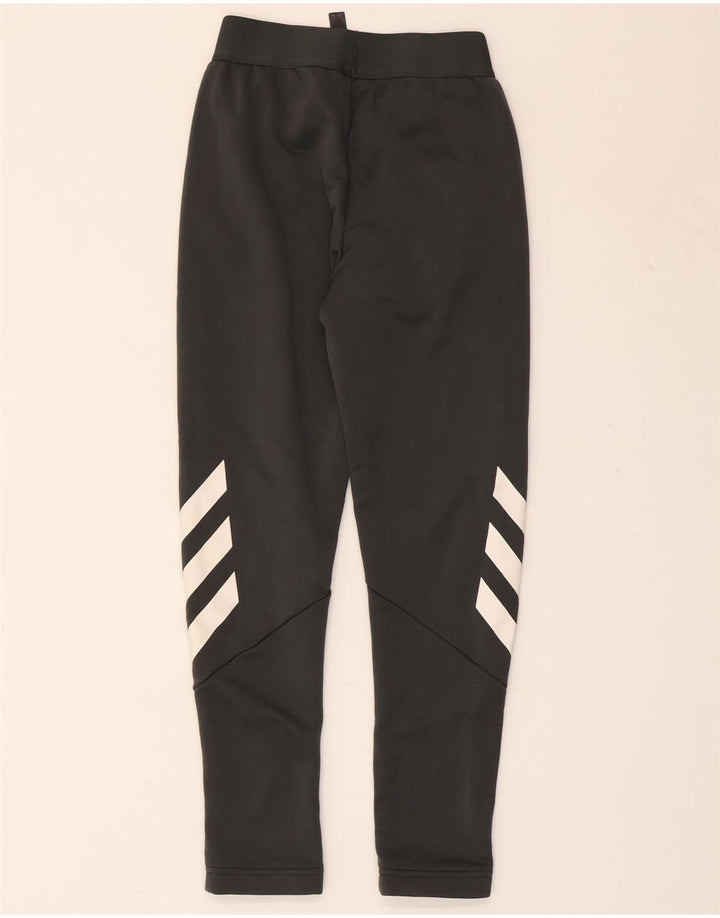 ADIDAS Boys Tracksuit Trousers 9-10 Years  Black Colourblock