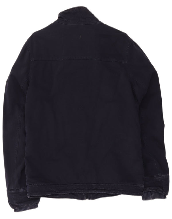 Superdry Mens Sherpa Utility Jacket UK 38 Medium Navy Blue Cotton