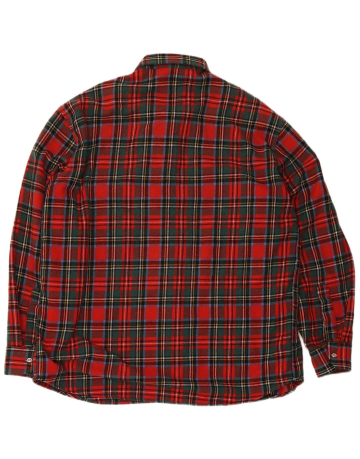 Vintage męska koszula flanelowa XL w czerwoną kratę