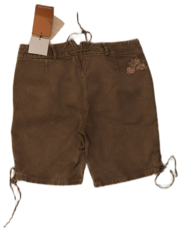 Damskie spodenki codzienne Kruger UK 10 Small W30 Khaki, bawełna w kwiaty