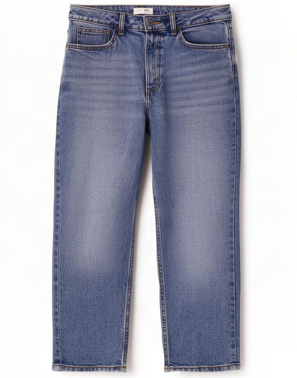 Damskie jeansy Crop Straight UK 10 Small W30 L25 Niebieskie bawełniane