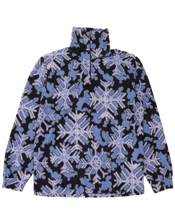 Damski sweter polarowy Conte of Florence Snowtime UK 16, duży niebieski geometryczny