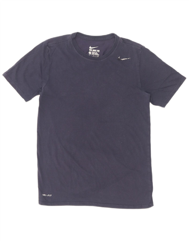 Męski T-shirt Nike o sportowym kroju, mały, granatowy, bawełniany