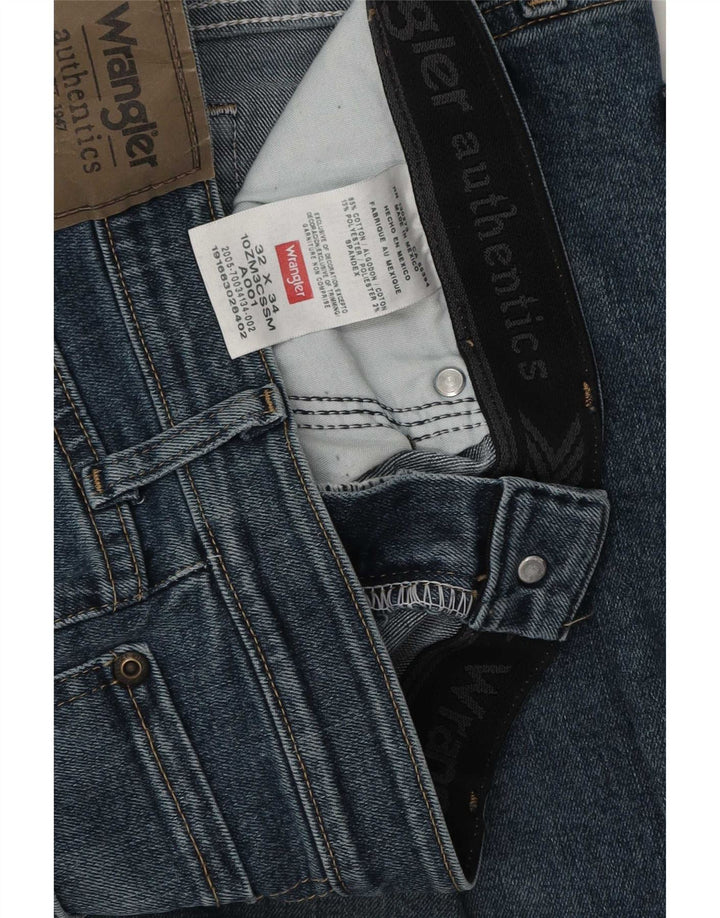 Męskie proste dżinsy Wrangler W32 L34 Niebieskie bawełniane