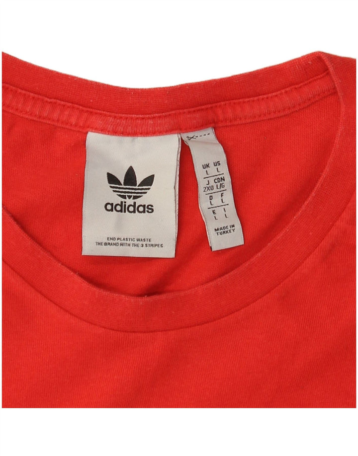 Męska koszulka z grafiką Adidas, duża, czerwona