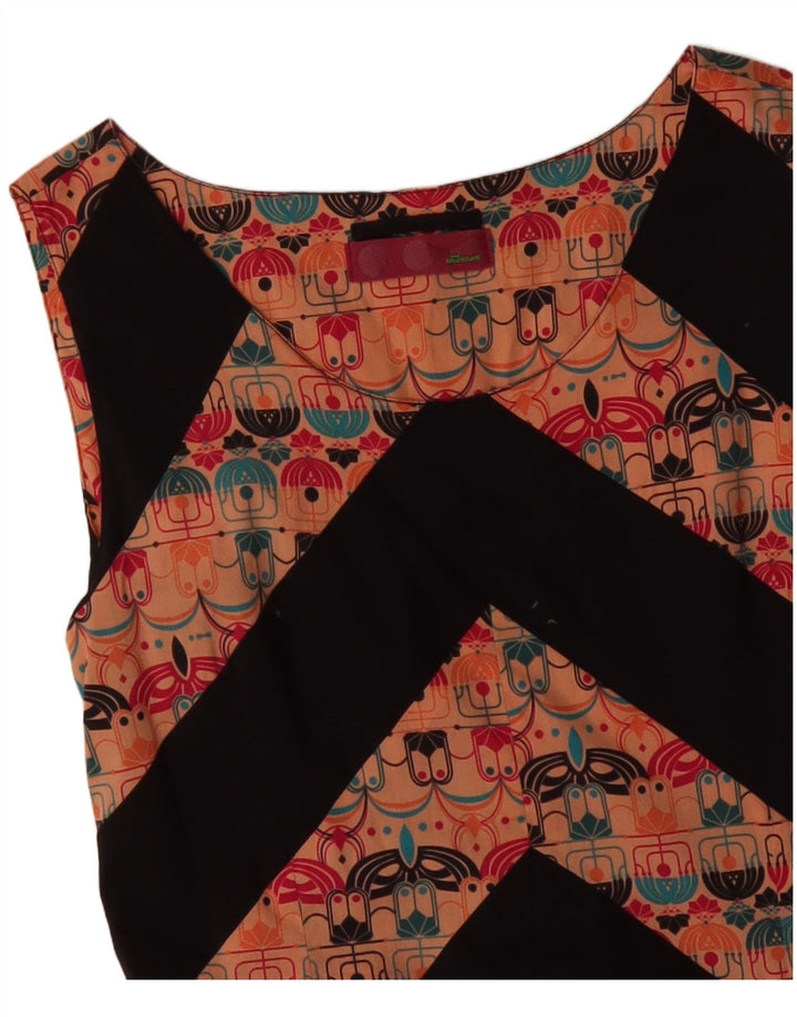 SKUNKFUNK Damska sukienka typu shift bez rękawów, UK 12, średnia, pomarańczowa, bawełniana jodełka