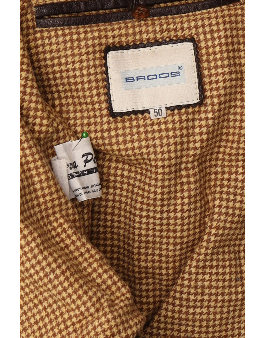 Męska kurtka skórzana typu bomber w stylu vintage IT 50, duża brązowa skóra
