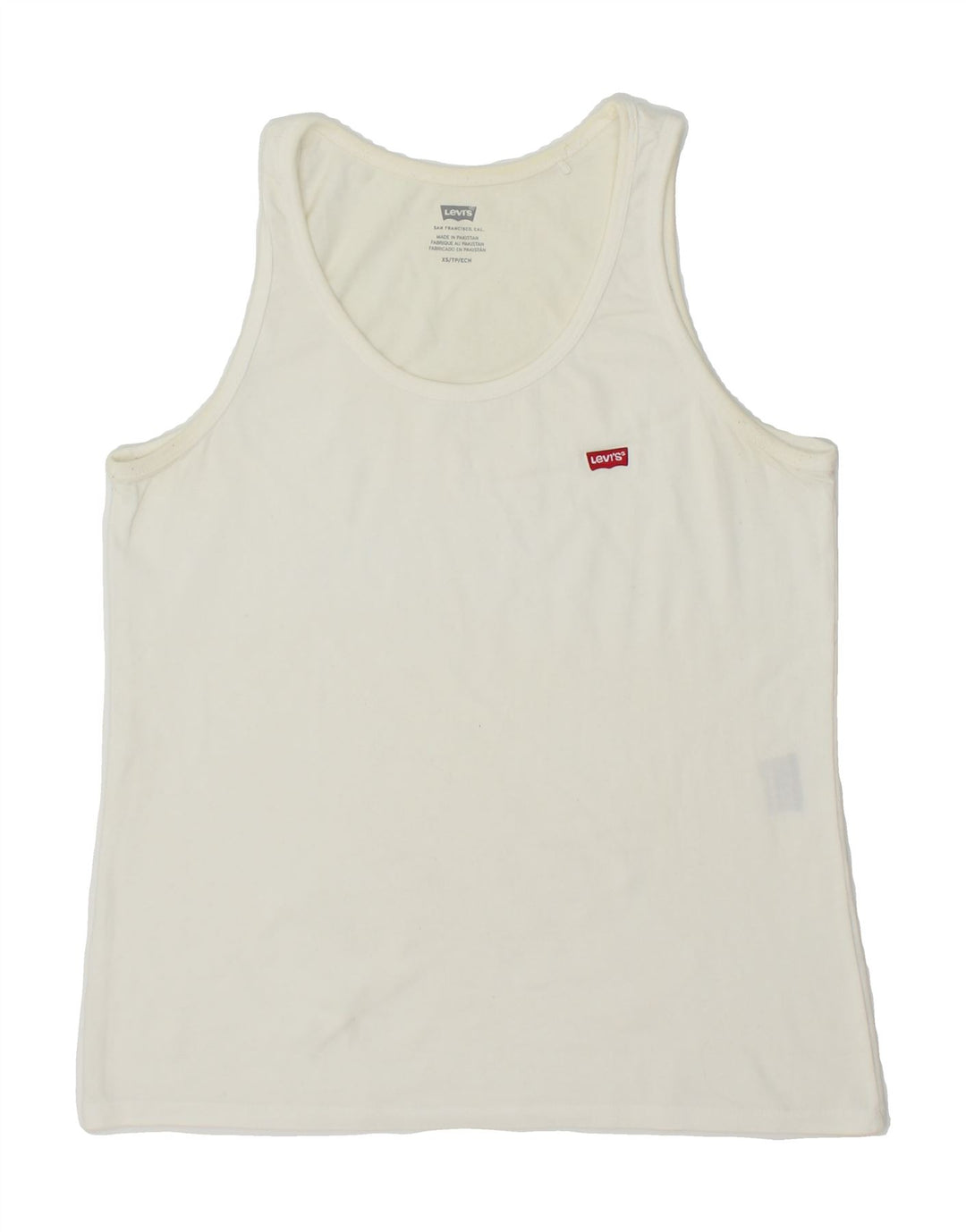 LEVI'S Womens Vest Top UK 6 XS White Vintage Levi's and Second-Hand Levi's from Messina Hembry 