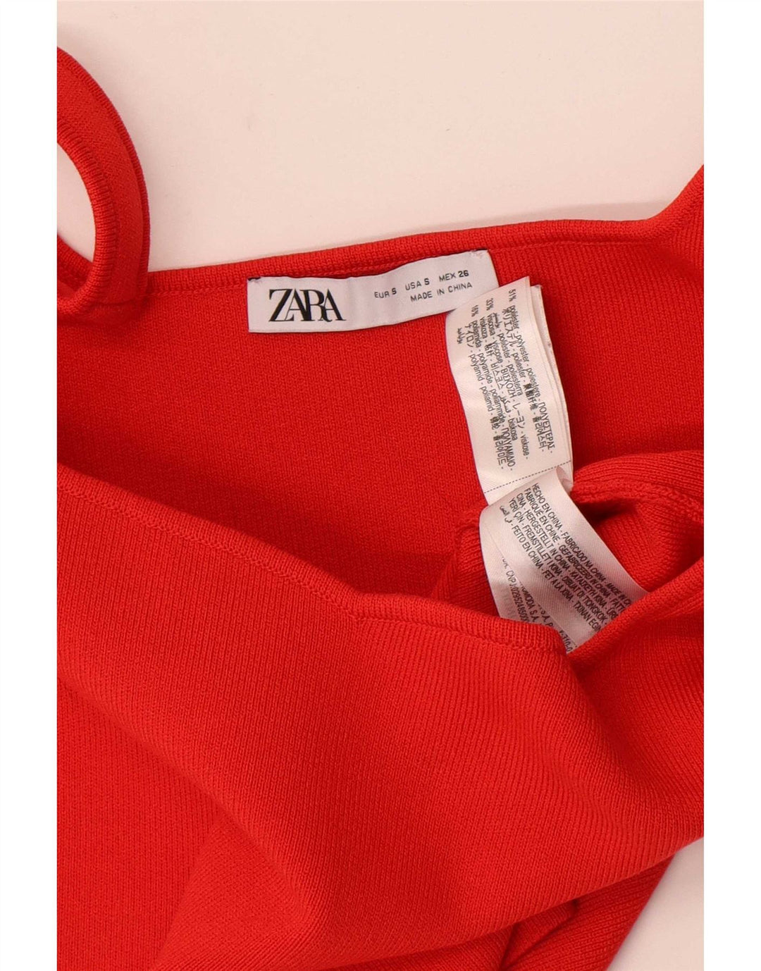 Damski top na ramiączkach Zara, UK 8, mały, czerwony, poliester
