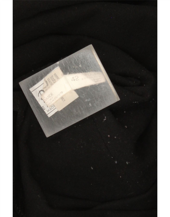 Vintage damski płaszcz skórzany IT 42, średnia czarna skóra