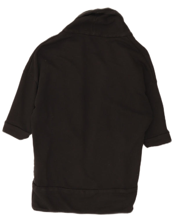 Damski sweter puma z krótkim rękawem, rozpinany, UK 10, mały, czarny, bawełniany